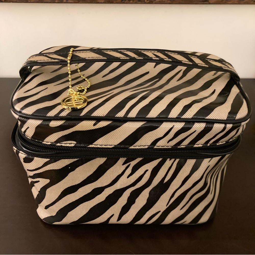 Big Buddha Black Cosmetic Bag with Gold Accents